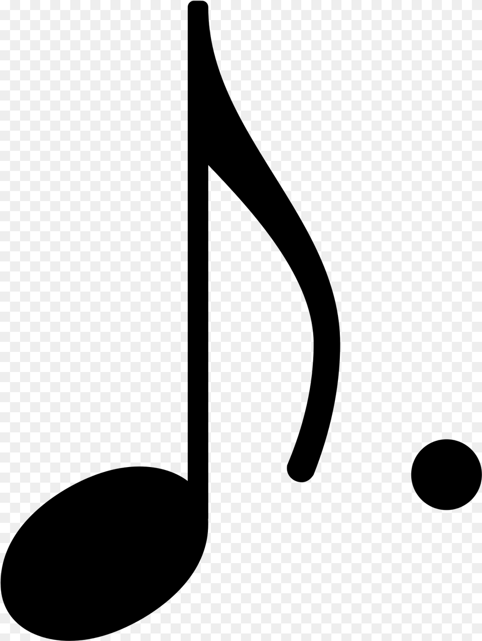 Dotted Eighth Note Symbol, Gray Png Image