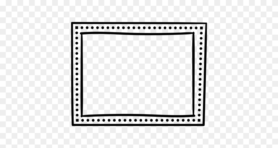 Dotted Line Frame Doodle, Gray Png