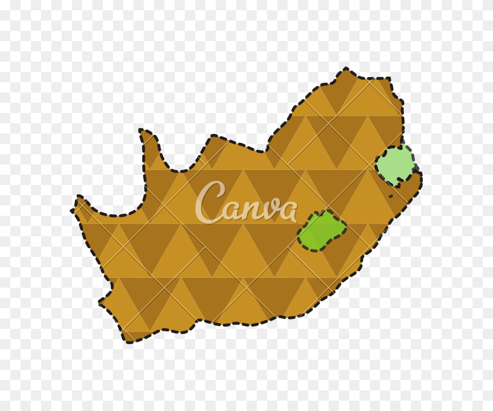 Dotted Line Map Of South Africa, Leaf, Plant, Bulldozer, Machine Free Png Download