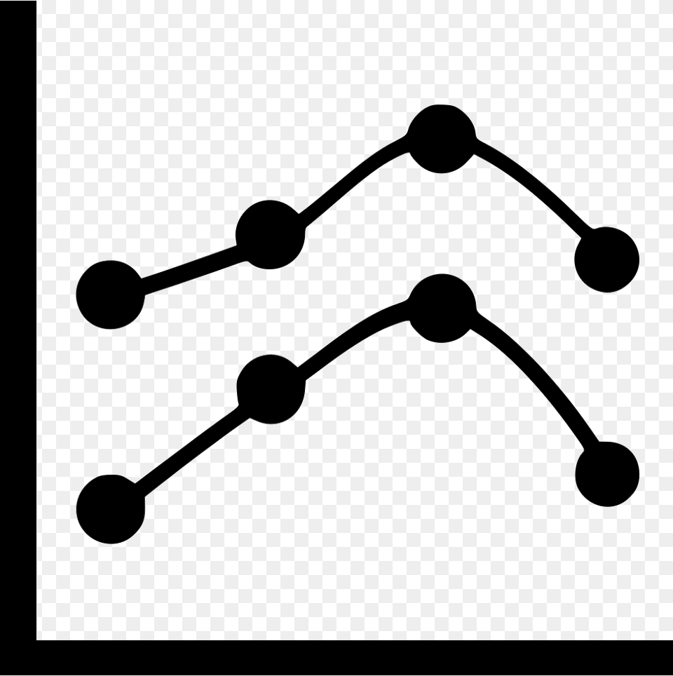 Dotted Stacked Curved Up Down Icon Line Graph, Network, Mace Club, Weapon Free Png