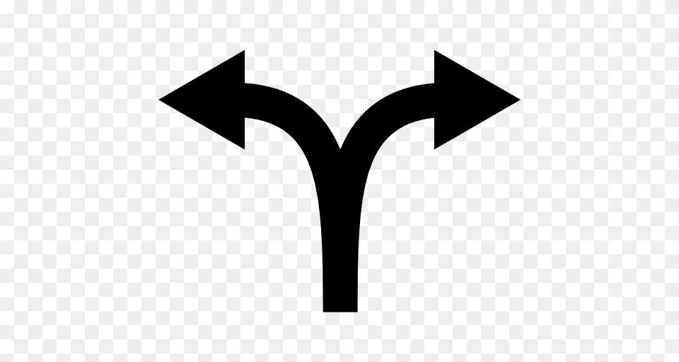Double Arrow Bifurcation To Both Sides, Symbol, Logo, Blade, Razor Png