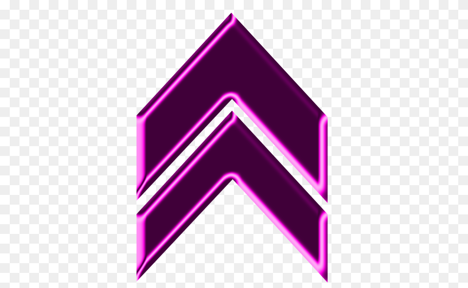 Double Arrow Magenta Neon Up, Light, Purple Free Png Download