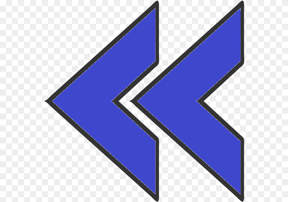 Double Arrows Left Blue Clip Art, Symbol, Text, Blackboard, Sign Free Png