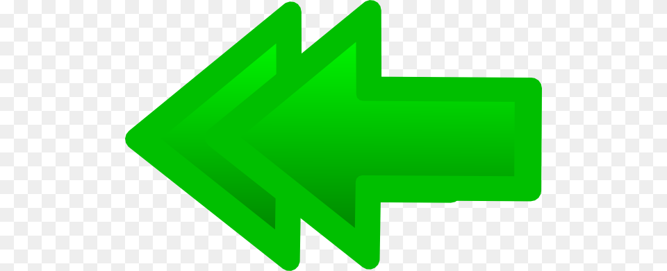 Double Back Arrow Green Clip Art, Symbol Png