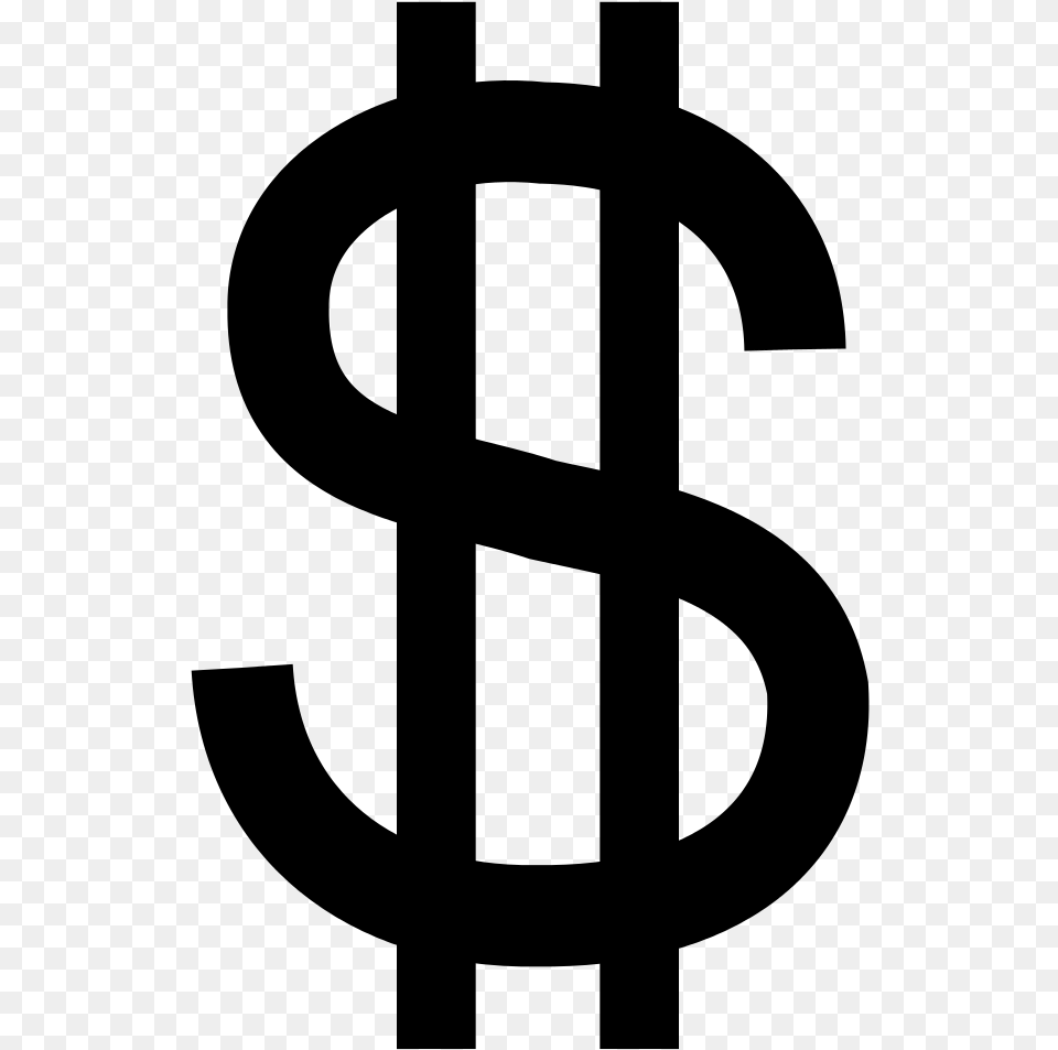 Double Barred Dollar Sign Dollar Sign, Gray Png