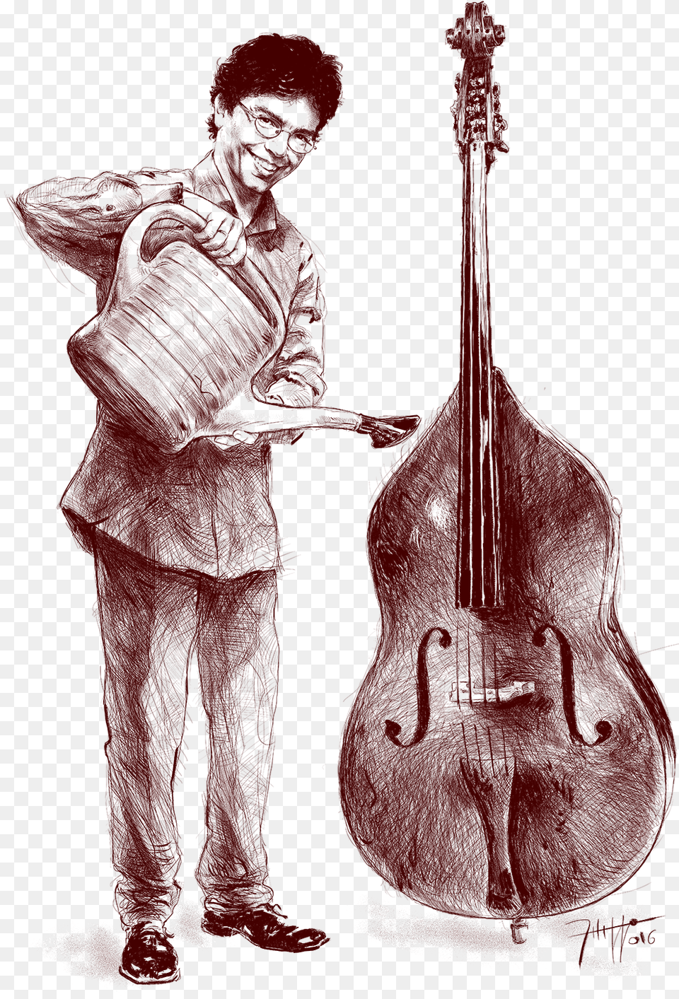 Double Bass, Adult, Male, Man, Person Png