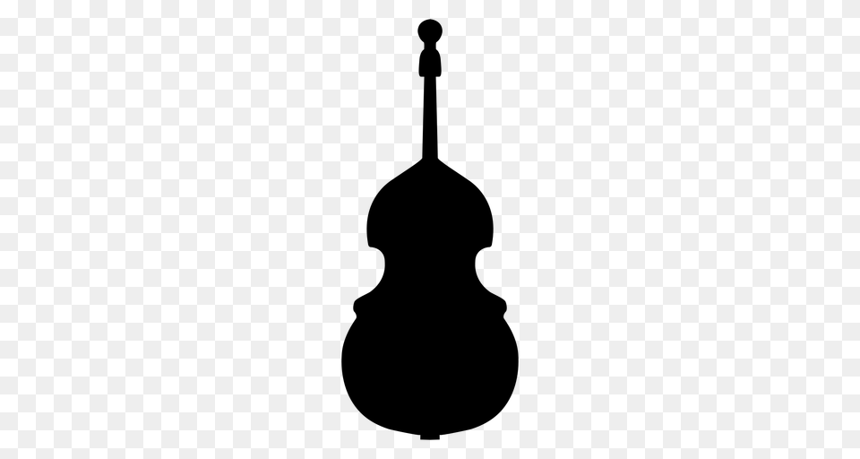 Double Bass Musical Instrument Silhouette, Gray Free Transparent Png