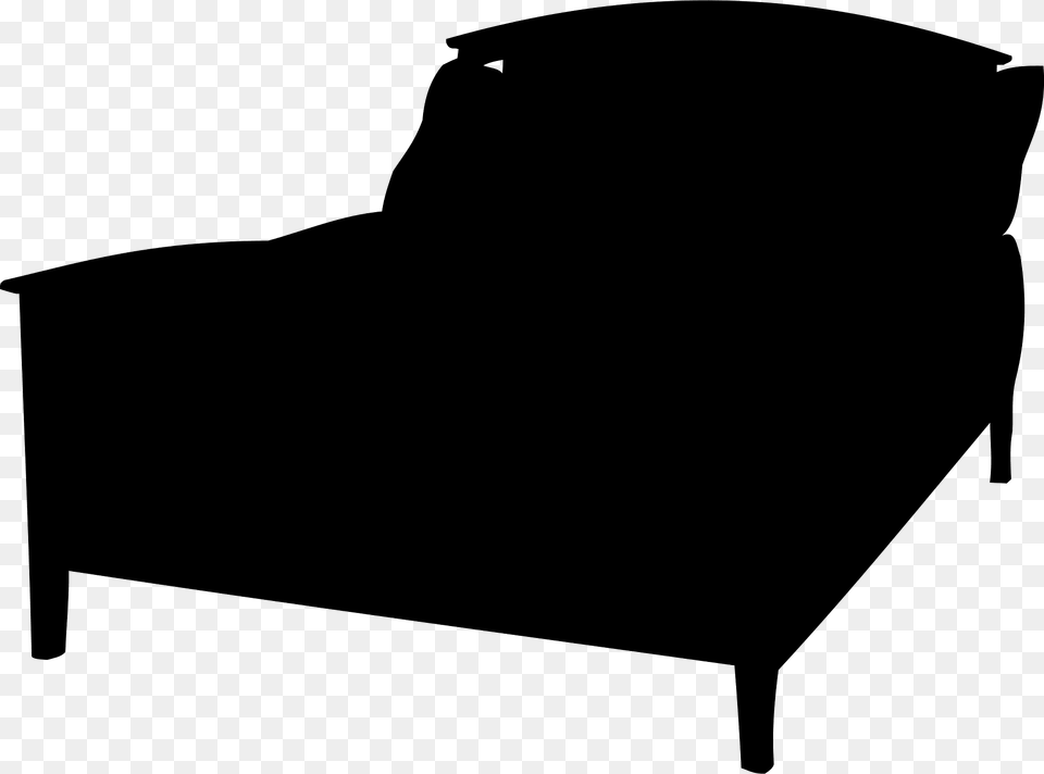 Double Bed Silhouette, Furniture, Couch, Chair, Armchair Png Image