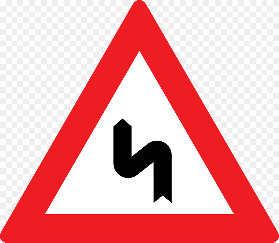 Double Bend Ahead Sign In Austria Clipart, Symbol, Road Sign Free Png