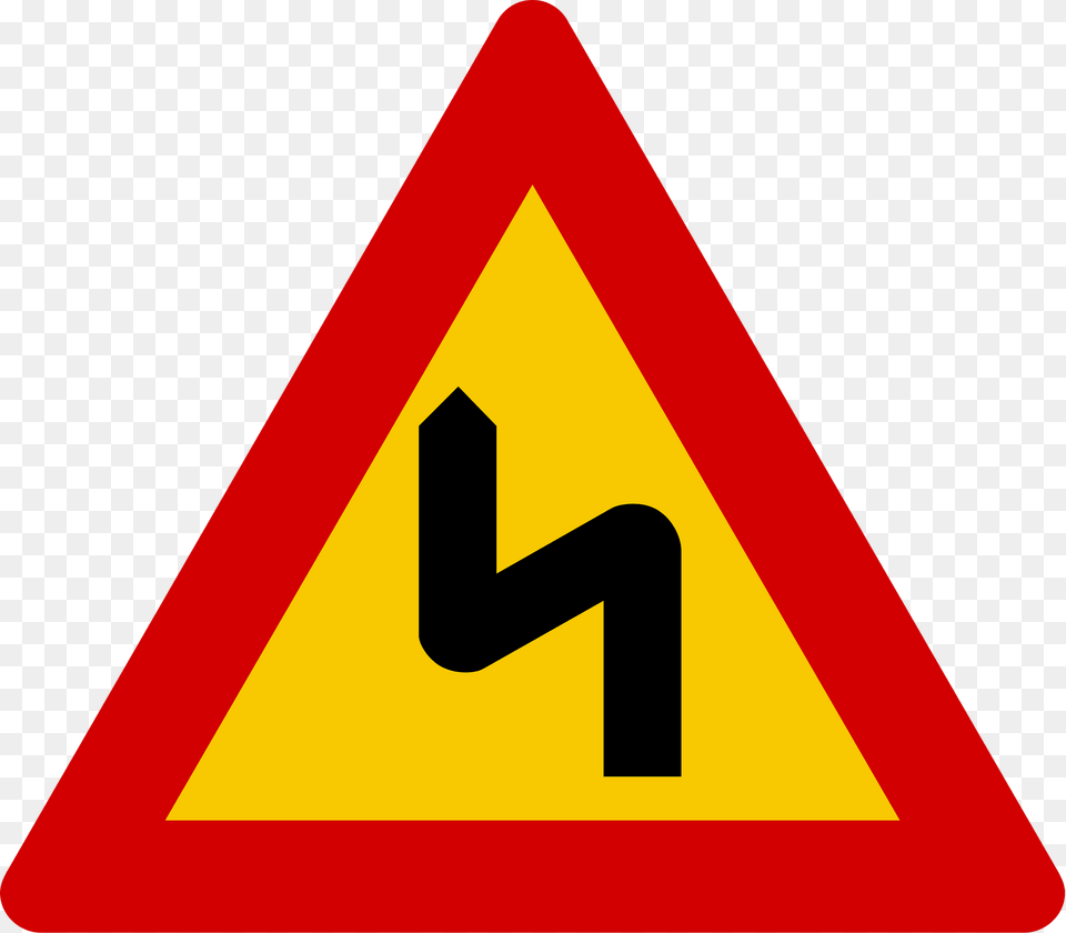 Double Bend Ahead Sign In Iceland Clipart, Symbol, Road Sign Free Png