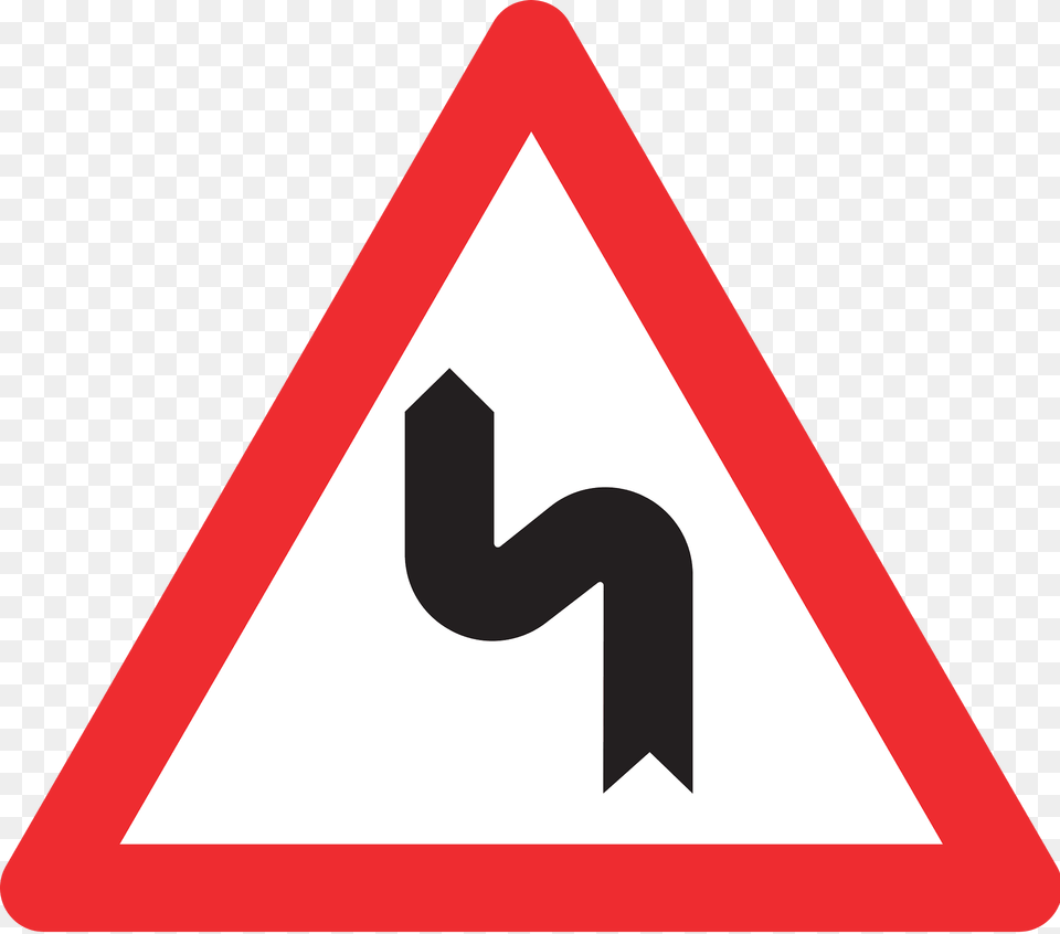 Double Bend Ahead Sign In Switzerland Clipart, Symbol, Road Sign Png