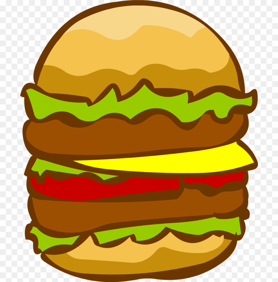 Double Cheese Burger Clipart, Food Png