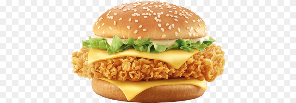 Double Cheese Chicken Burger, Food Free Png