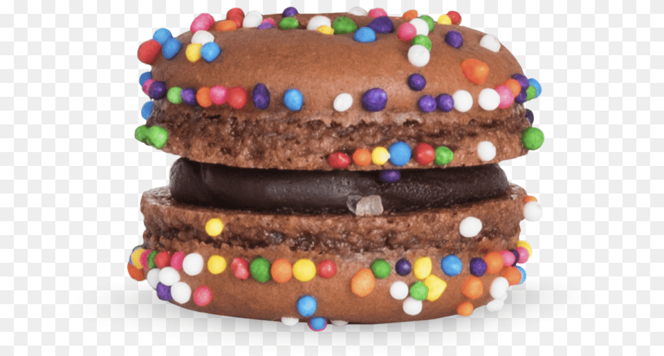 Double Chocolate Macaron Side View Thumbnail Chocolate, Birthday Cake, Cake, Cream, Dessert Free Png Download