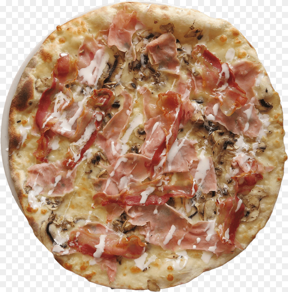 Double Cream Hamcheese Bacon Mushrooms California Style Pizza, Food, Meat, Pork, Bread Free Png Download
