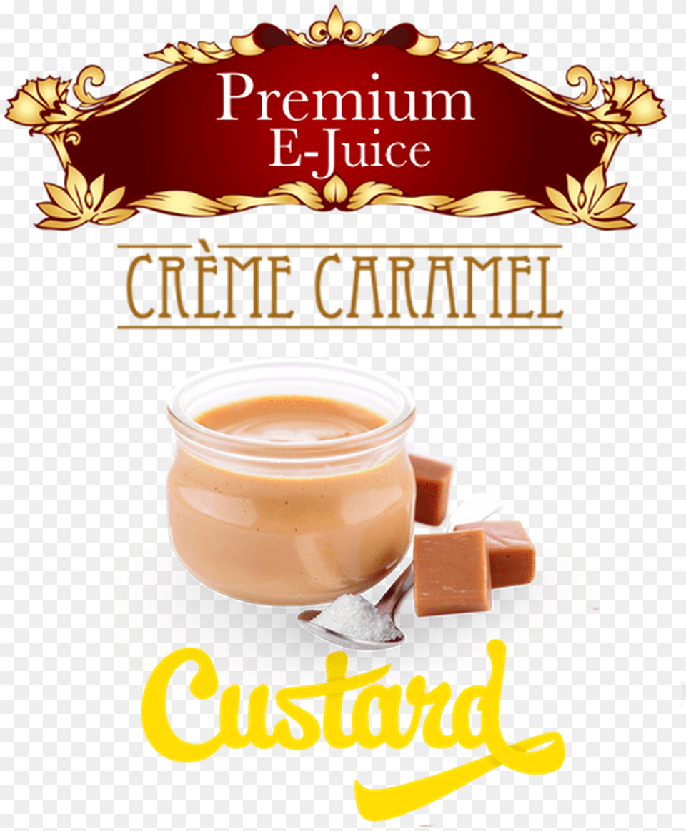 Double Creme Caramel Custard Premium Ejuice Banner Clipart, Cup, Food Free Png