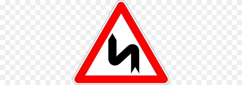 Double Curve First To Left Sign, Symbol, Road Sign, Smoke Pipe Free Png