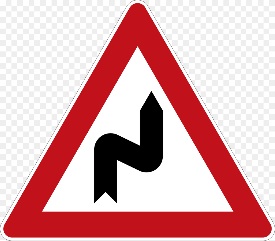 Double Curves First To Right Slow Amp Stay To The Right Clipart, Sign, Symbol, Road Sign Free Png Download