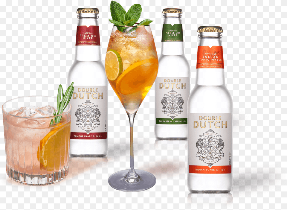 Double Dutch Skinny Tonic Water, Alcohol, Beer, Beverage, Glass Free Png