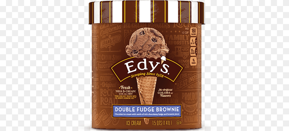 Double Fudge Brownie Edy39s Chocolate Peanut Butter Cup Ice Cream, Dessert, Food, Ice Cream Free Transparent Png