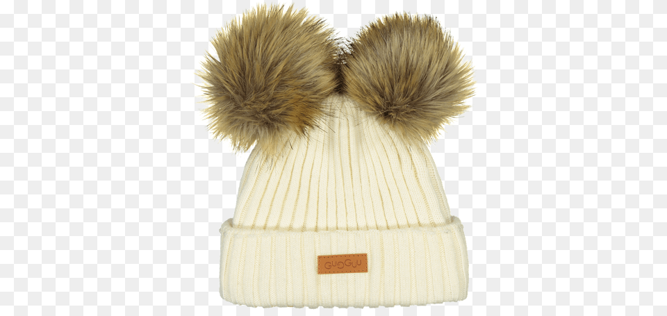 Double Furry Beanie Natural White Beanie, Clothing, Hat, Fur, Cap Png