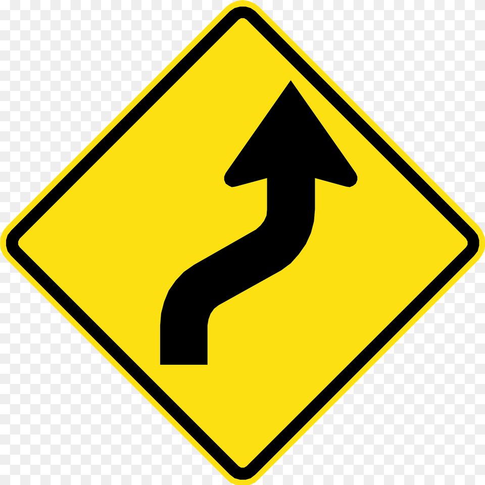 Double Gentle Curve Ahead Sign In Chile Clipart, Road Sign, Symbol Free Transparent Png