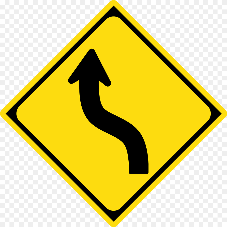 Double Gentle Curve Ahead Sign In Japan Clipart, Symbol, Road Sign Free Transparent Png