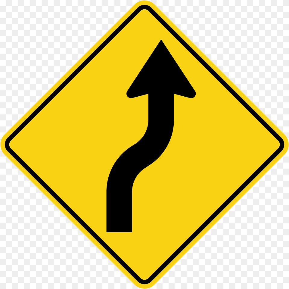 Double Gentle Curve Ahead Sign In Ontario Clipart, Road Sign, Symbol Free Png Download