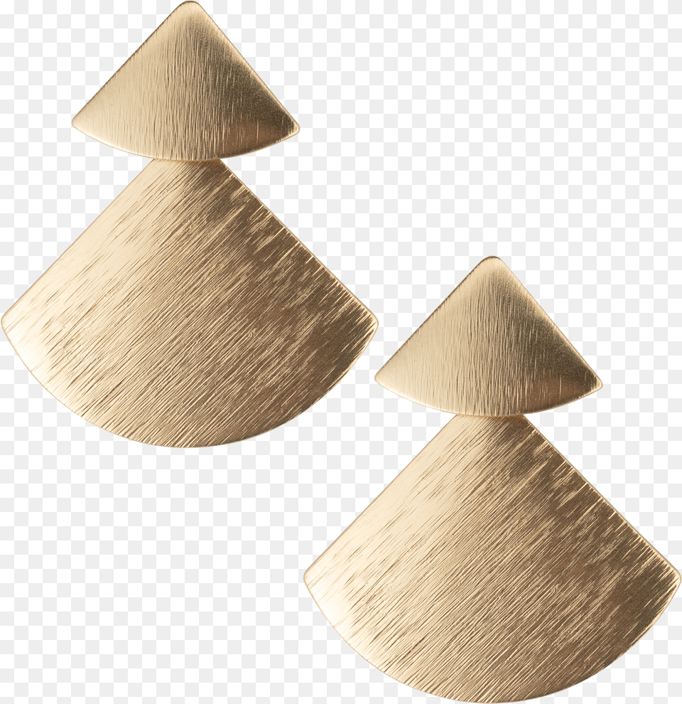 Double Gold Triangle Fan Earrings Christmas Tree Png