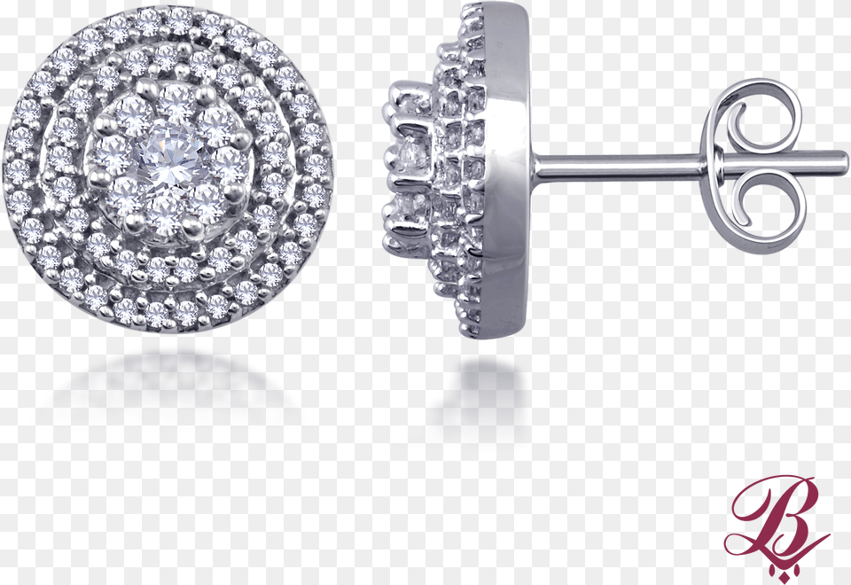 Double Halo Stud Cluster Earrings Earrings, Accessories, Diamond, Earring, Gemstone Free Png