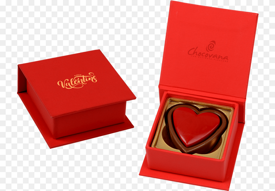 Double Heart 2 Pcs Customized Heart Belgian Chocolates Box Png
