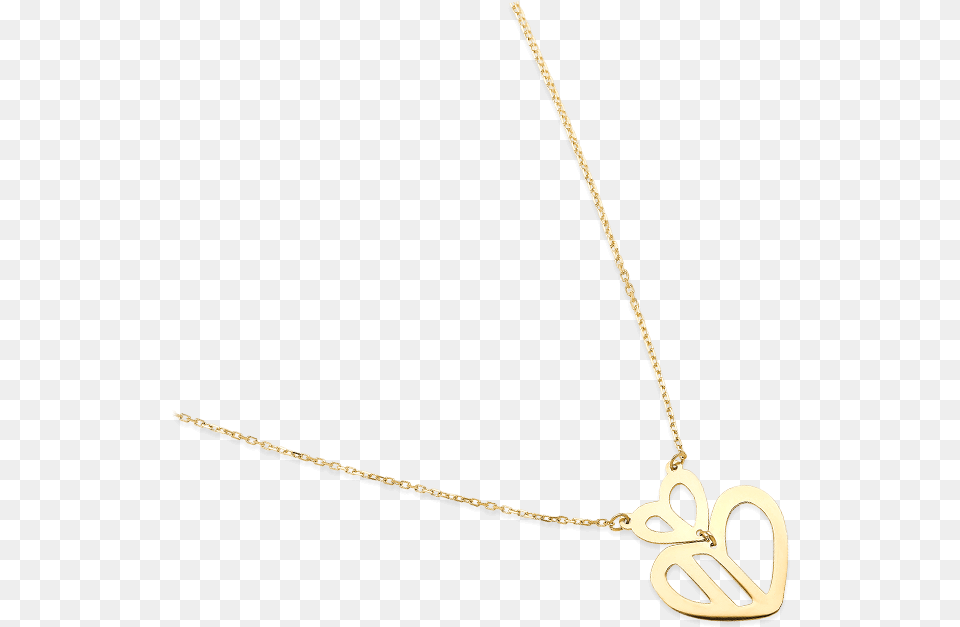 Double Heart Necklace Yellow Gold Solid, Accessories, Jewelry, Pendant Png