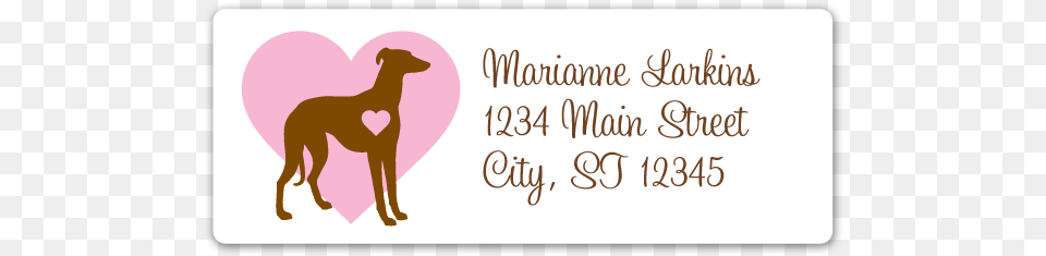 Double Hearts Address Labels Rectangle Language, Animal, Canine, Dog, Mammal Free Png Download