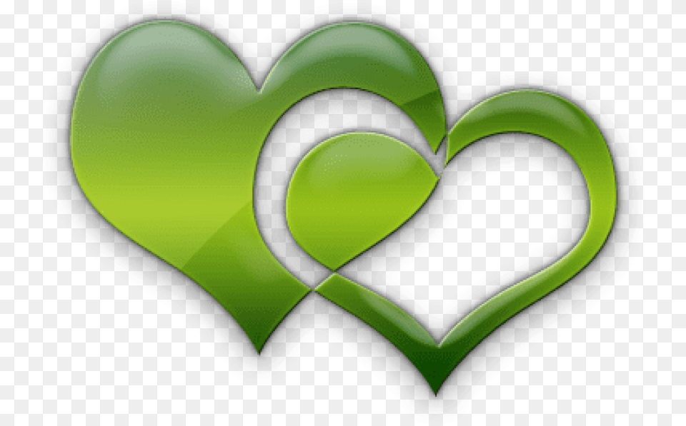 Double Hearts Icon Girly, Green, Symbol, Heart Png