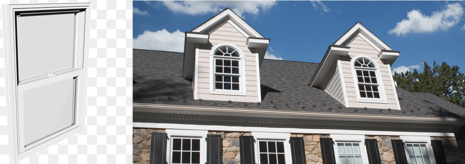 Double Hung Windows Are The Most Popular Window Style Roof, Architecture, Building, Housing, House Free Png