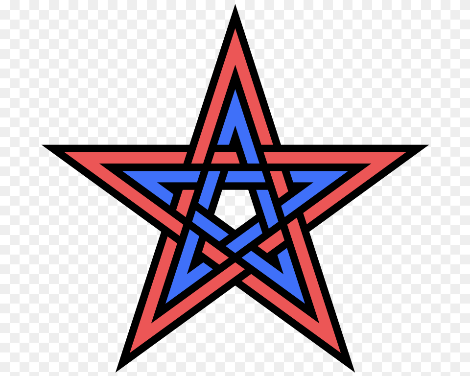 Double Interlaced Pentagram, Star Symbol, Symbol, Cross Png