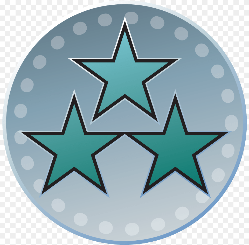 Double Kill Triple Star Outline Vector, Star Symbol, Symbol, Disk Free Transparent Png