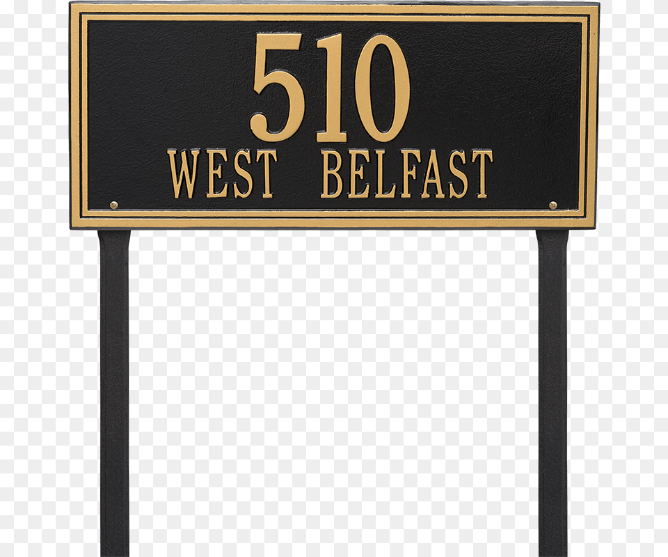 Double Line Estate Lawn Plaque Two Lines Whitehall Products 6115bg Estate Lawn Address Plaque, Symbol, Number, Text Png Image