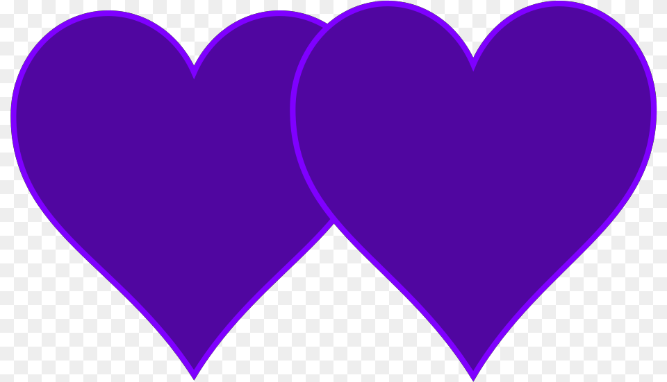 Double Lined Purple Hearts Svg Vector Black And White 2 Hearts Clipart, Heart, Balloon Free Png Download