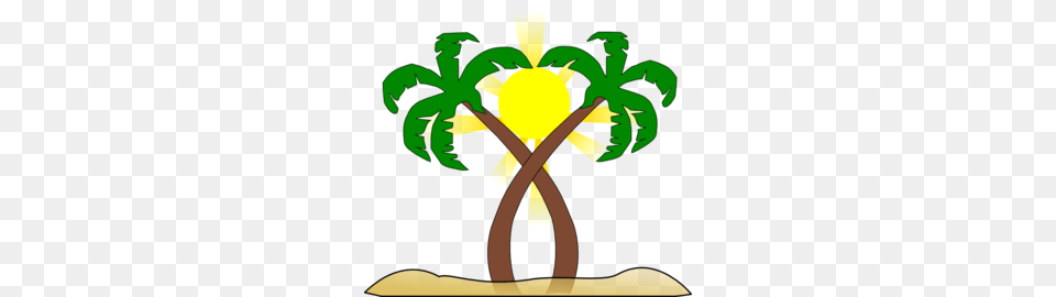 Double Palm Beach Clip Art, Palm Tree, Plant, Tree, Flower Png