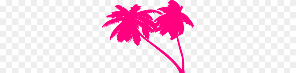 Double Pink Palm Trees Clip Art Silhouette Palm, Flower, Leaf, Plant, Petal Free Png