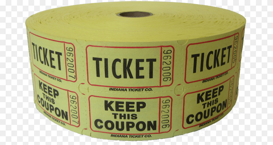 Double Roll Tickets Yellow Pink Double Ticket Roll, Paper, Can, Tin, Tape Free Transparent Png