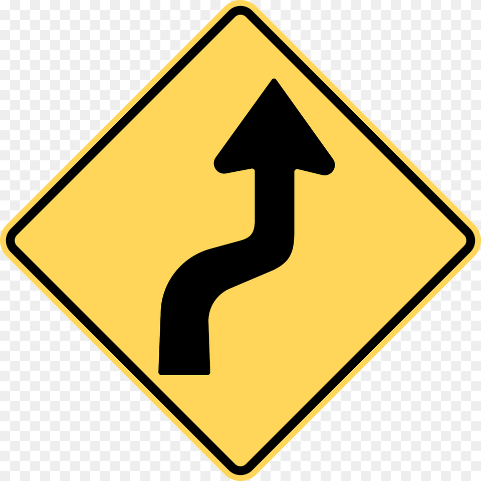 Double Sharp Curve Ahead Sign In British Columbia Clipart, Road Sign, Symbol Free Transparent Png
