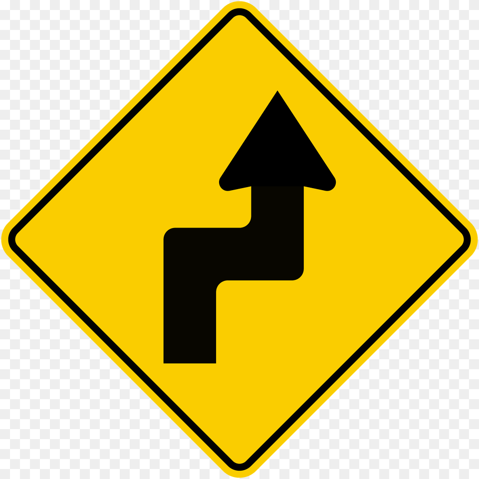Double Sharp Curve Ahead Sign In Colombia Clipart, Symbol, Road Sign Free Transparent Png