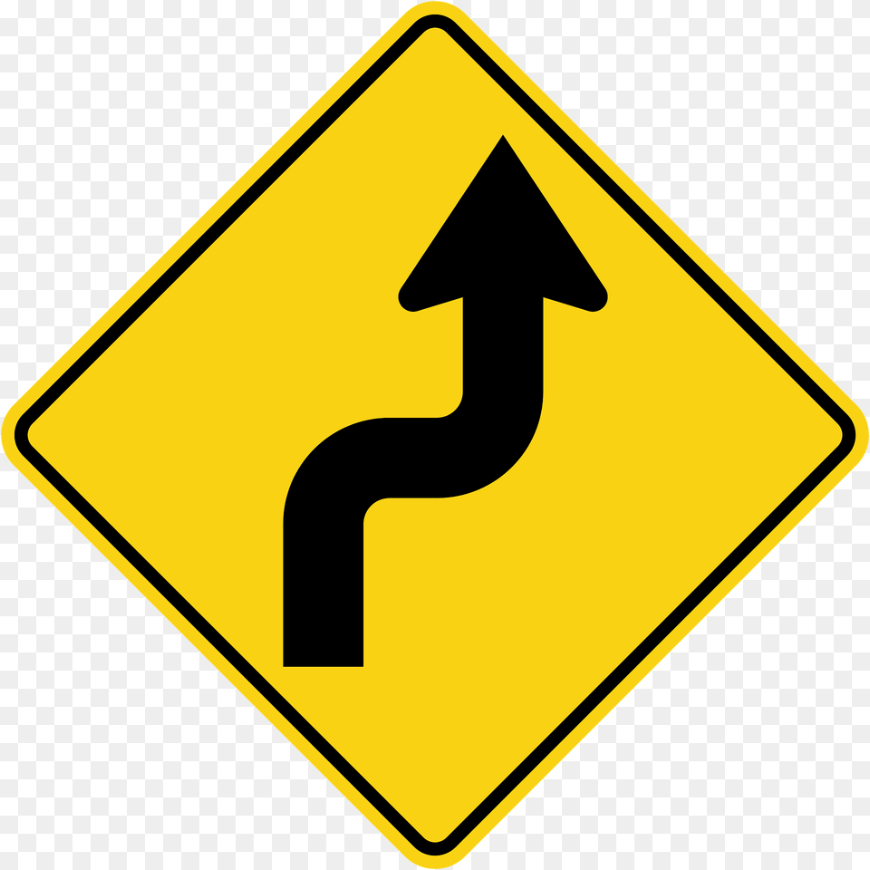 Double Sharp Curve Ahead Sign In Ontario Clipart, Road Sign, Symbol Free Png Download
