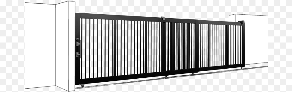 Double Sliding Gate Fence Png