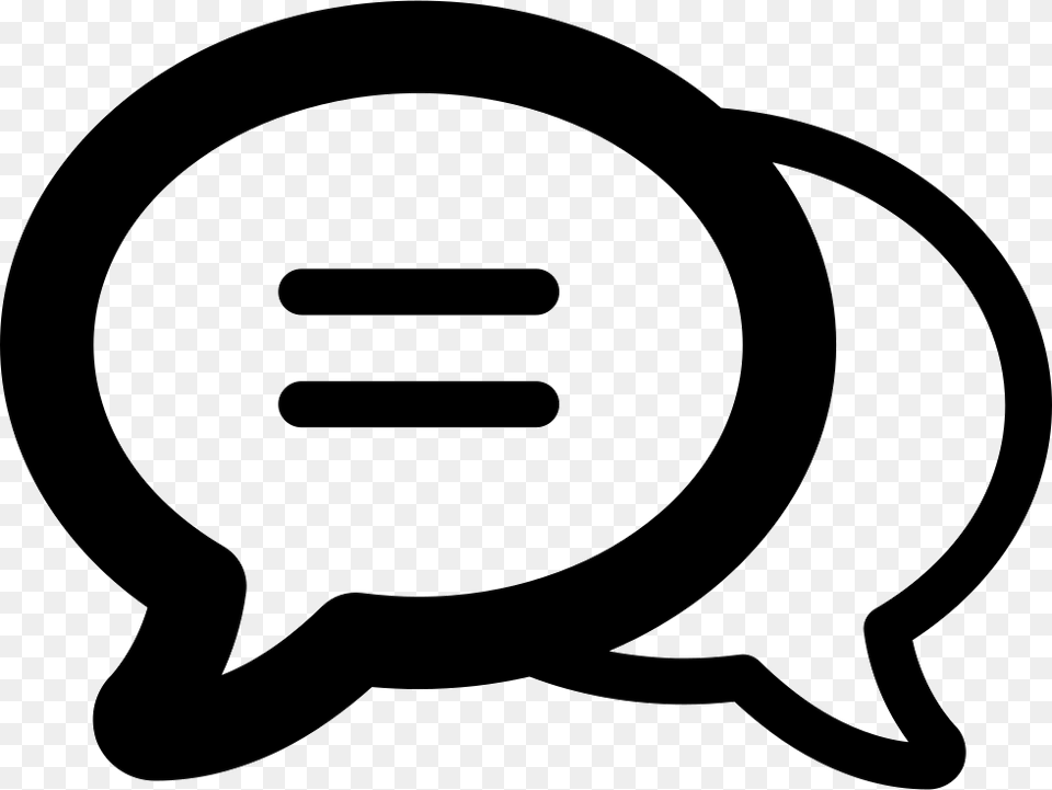 Double Speech Bubble Symbol Of Oval Shape Talk Bubble Icon, Stencil, Piggy Bank, Clothing, Hardhat Png Image