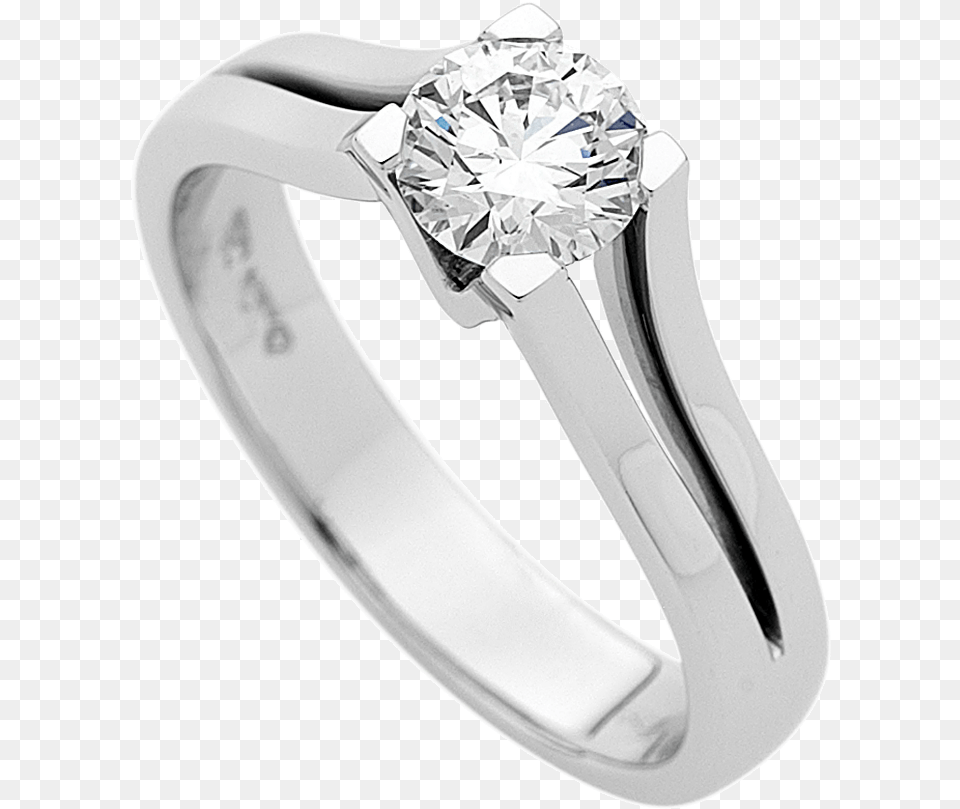 Double Split Solitaire Round Brilliant Diamond Ring Pre Engagement Ring, Accessories, Gemstone, Jewelry, Silver Png Image