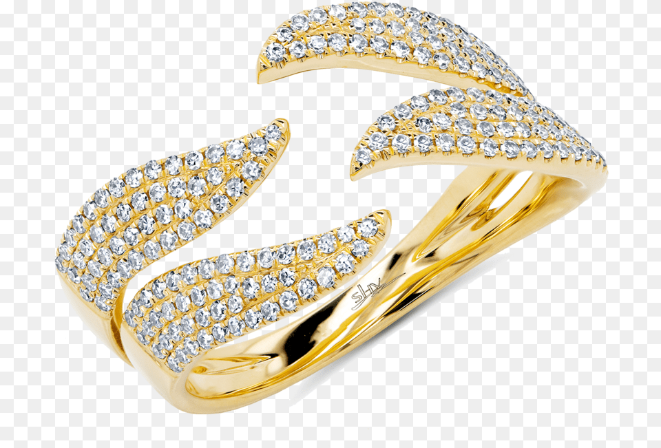Double Split Yellow Gold Diamond Ring Ring, Accessories, Gemstone, Jewelry Png