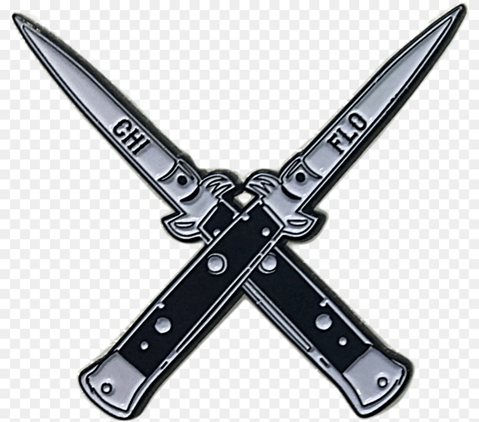 Double Switchblades Lapel Pin, Blade, Weapon, Dagger, Knife Free Png Download